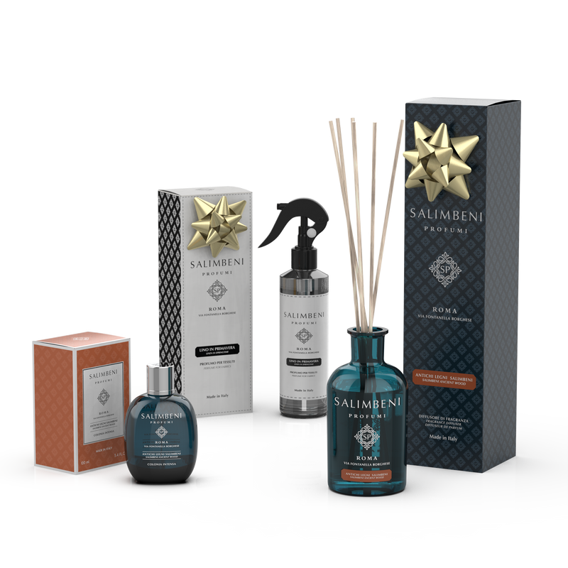 Eau de Cologne Intense 100 ml Bois Anciens Salimbeni + Bois Anciens Salimbeni 250 ml en ESSAI GRATUIT + Parfum Textile en Spray Le Lin au Printemps en ESSAI GRATUIT