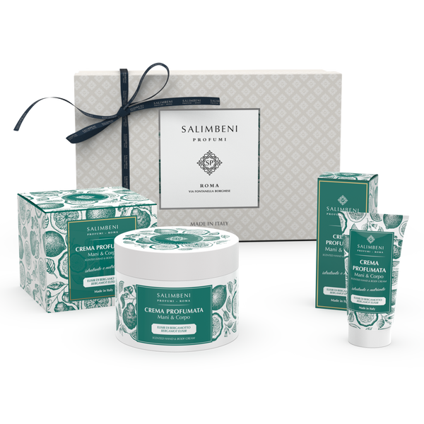 Coffret Cadeau DE VOTRE CHOIX (Crème Parfumée pour les Mains et le Corps 200ml + Crème Parfumée pour les Mains et le Corps 50ml de la même fragrance)