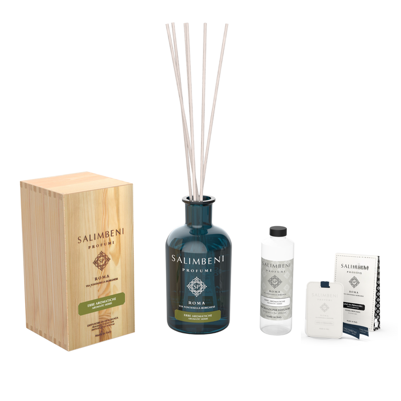 Diffuseur à Bâtonnets 1000 ml DE VOTRE CHOIX + Recharge de 250ml du même parfum que le Diffuseur + Cartes Parfumées pour les Armoires (lot de 3)