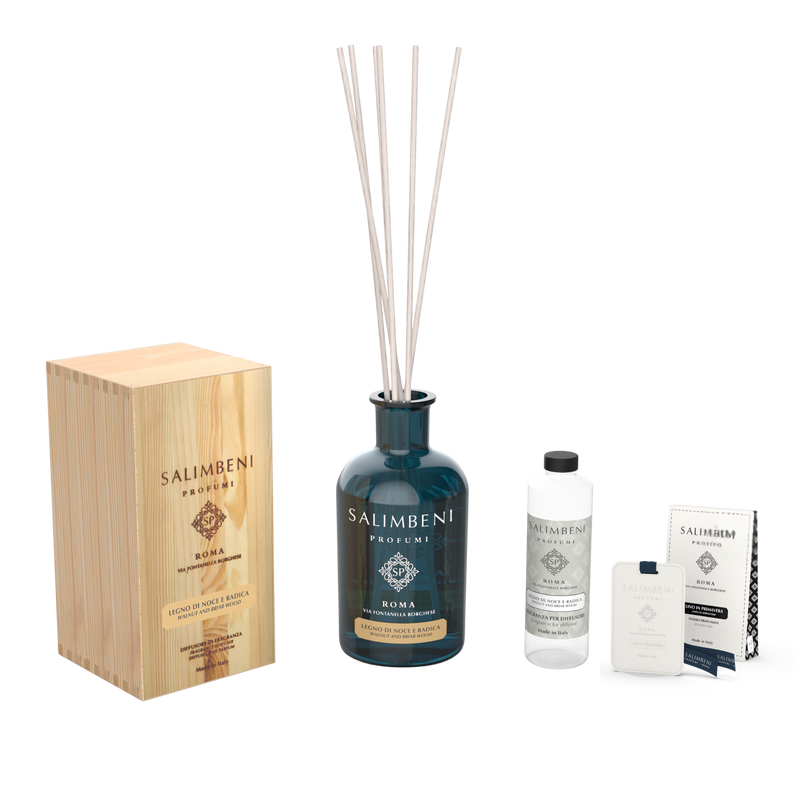Diffuseur à Bâtonnets 1000 ml DE VOTRE CHOIX + Recharge de 250ml du même parfum que le Diffuseur + Cartes Parfumées pour les Armoires (lot de 3)