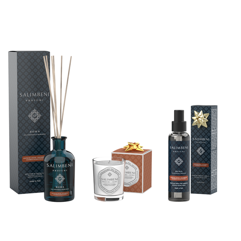 Bois Anciens 250 ml + Bougie Parfumée Bois Anciens Salimbeni en ESSAI GRATUIT + Vaporisateur d'Intérieur Bois Anciens Salimbeni en ESSAI GRATUIT