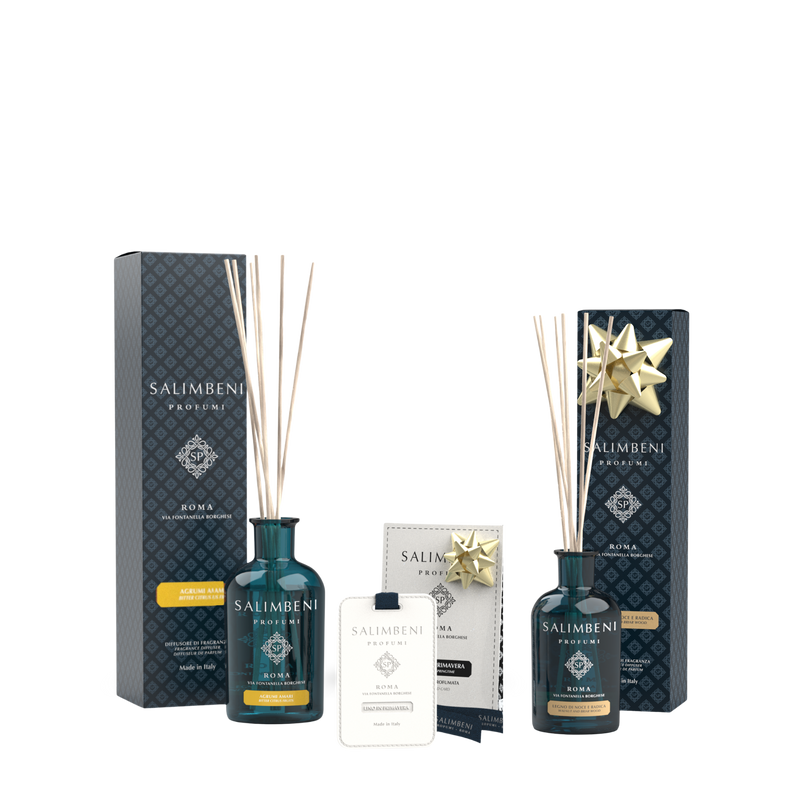 Diffuseur de 250ml DE VOTRE CHOIX + Cartes Parfumées pour les Armoires - Le Lin au Printemps (lot de 3) + Diffuseur de 100ml Bois de Noyer et Bruyère