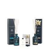 Diffuseur de 250ml DE VOTRE CHOIX + Cartes Parfumées pour les Armoires - Le Lin au Printemps (lot de 3) + Diffuseur de 100ml Bois de Noyer et Bruyère