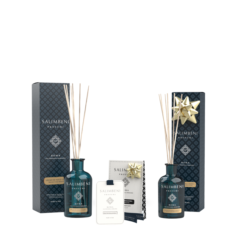 Diffuseur de 250ml DE VOTRE CHOIX + Cartes Parfumées pour les Armoires - Le Lin au Printemps (lot de 3) + Diffuseur de 100ml Bois de Noyer et Bruyère