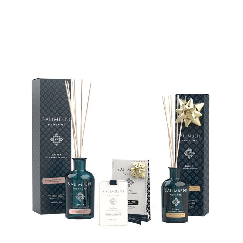 Diffuseur de 250ml DE VOTRE CHOIX + Cartes Parfumées pour les Armoires - Le Lin au Printemps (lot de 3) + Diffuseur de 100ml Bois de Noyer et Bruyère