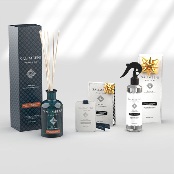 Bois Anciens Salimbeni 250 ml + Parfum Textile en Spray - Le Lin au Printemps en ESSAI GRATUIT + Cartes Parfumées pour les armoires - Le Lin au Printemps en ESSAI GRATUIT