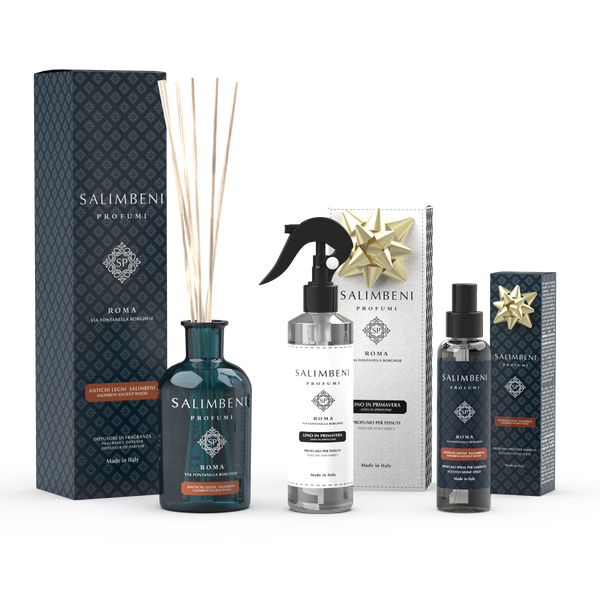 Bois Anciens Salimbeni 250 ml + Parfum Textile en Spray - Le Lin au Printemps en ESSAI GRATUIT + Vaporisateur d'Intérieur Bois Anciens Salimbeni en ESSAI GRATUIT