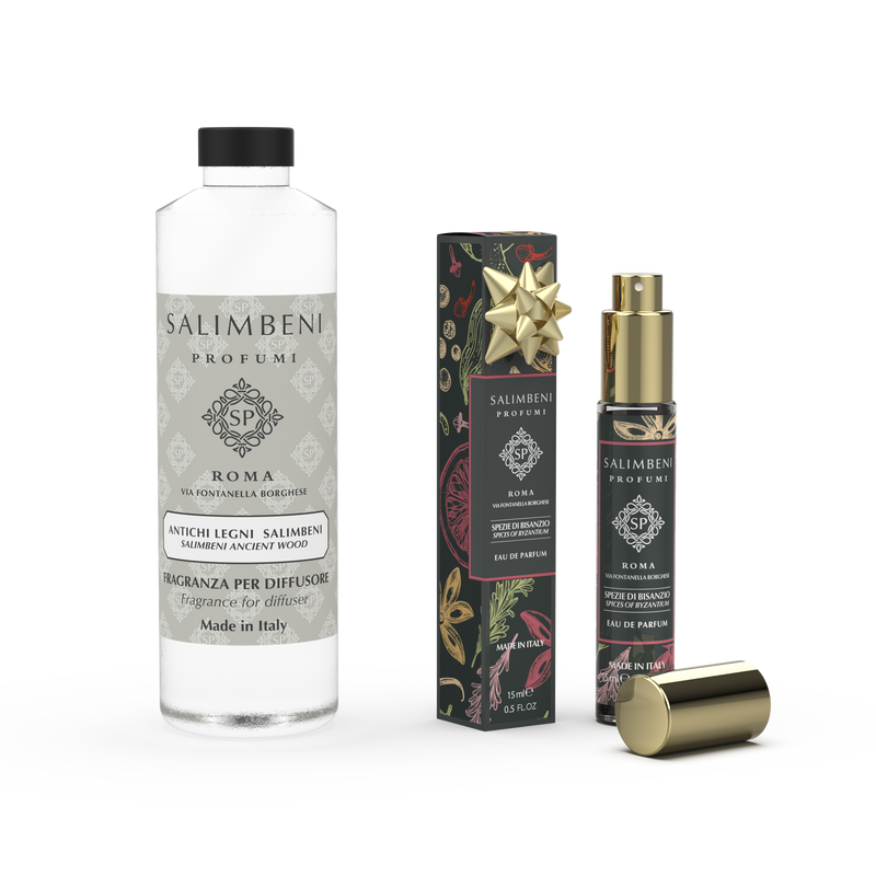 Recharge Diffuseur 250 ml Bois Anciens + Eau de Parfum 15 ml Épices Byzantines en ESSAI GRATUIT