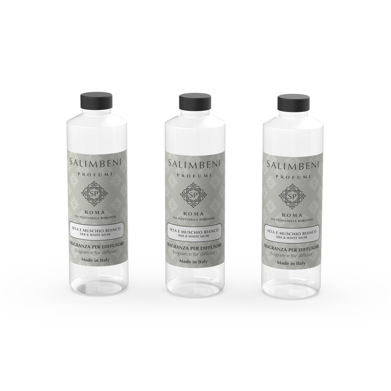 3 Recharges Soie et Musc Blanc 250 ml
