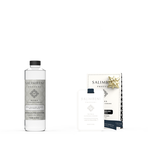 Recharge Soie et Musc Blanc 250 ml + Cartes Parfumées pour les Armoires Le Lin au Printemps (lot de 3) en ESSAI GRATUIT